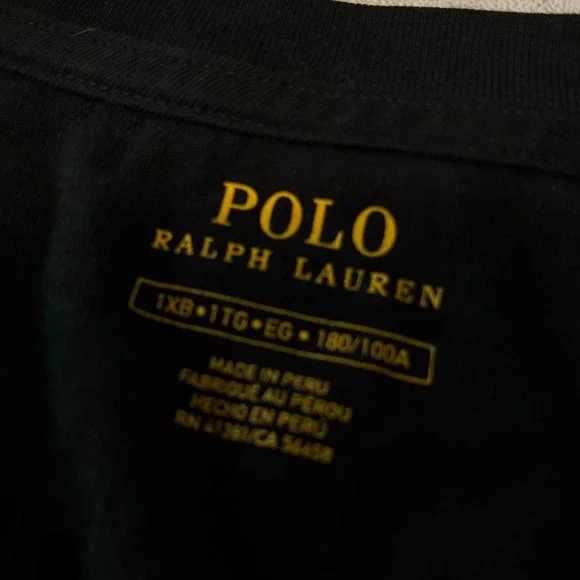 Polo Ralph Lauren Mens Black T-Shirt Big Pony Logo Graphic Tee 1XB - Picture 3 of 3